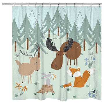 Outdoor Critters Woods Shower Curtain