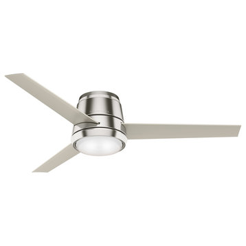 Casablanca 54" Commodus Brushed Nickel Ceiling Fan, LED Kit and Wall Control