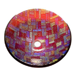 Mark Ditzler - Glass Bathroom Sink | Dichroic Cranberry - Bathroom Sinks