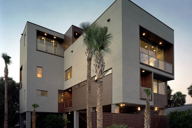 Example of a minimalist exterior home design in Charleston