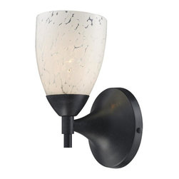 Elk Lighting - Celina 1-Light Sconce, Dark Rust and Snow White Glass - Wall Sconces
