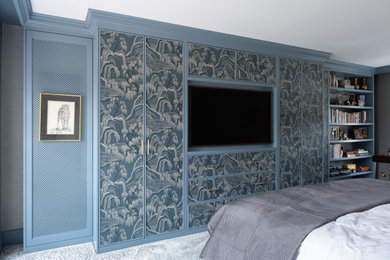 Contemporary bedroom in Surrey.