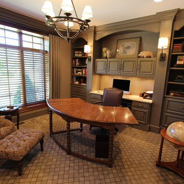Custom Office ~ Gray Cabinets