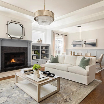 Open-Concept Living Room with Statement Fireplace