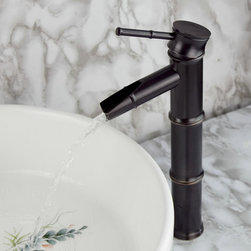 Traditional Style Bamboo Joint Oil-rubbed Bronze Finish Bathroom Sink Faucet T04 - Bathroom Sink Faucets