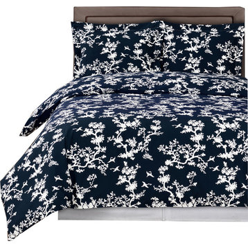 Lucy Printed 100% Cotton Duvet Cover Set, King/Cal King