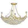 4 and 6 Corner Design 8 Light 28" Gold Chandelier With Clear European Crystals