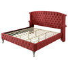 Lucca King  Bed, Maroon