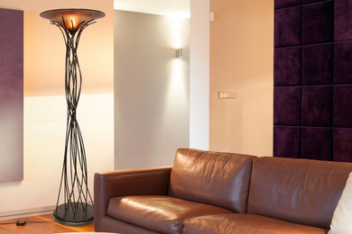 Example of a trendy living room design in Miami