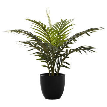 Artificial Plant, 20" Tall, Palm, Indoor, Table, Greenery, Potted, Green Leaves