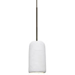 Besa Lighting - Besa Lighting 1XT-GLIDEWH-LED-BR Glide - 4" 3W 1 LED Pendant with Flat Canopy - Our diminutive Glide natural mini pendant is equipped with a cement-based tubular shade, while concealing a focused light source for effective task lighting. Produced from natural elements and industrially inspired, this pendant offers a look that will easily merge into the recent urban decorating trend The 12V cord pendant fixture is equipped with a 10' braided coaxial cord with teflon jacket and a low profile flat monopoint canopy. These stylish and functional luminaries are offered in a beautiful brushed Bronze finish.  Canopy Included: TRUE  Shade Included: TRUE  Cord Length: 120.00  Canopy Diameter: 5 x 5 x 0 Dimable: TRUE  Color Temperature:   Lumens: 230  CRI: 82+  Rated Hours: 40000 HoursGlide 4" 3W 1 LED Pendant with Flat Canopy White ShadeUL: Suitable for damp locations, *Energy Star Qualified: n/a  *ADA Certified: n/a  *Number of Lights: Lamp: 1-*Wattage:3w LED bulb(s) *Bulb Included:Yes *Bulb Type:LED *Finish Type:Bronze