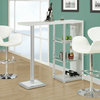 Monarch Specialties 2343 3-Piece Glossy White Bar Table Set with 2319 Barstools