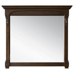 James Martin Vanities - Brookfield 47.25" Mirror, Antique Black, Burnished Mahogany - The Brookfield mirror collection by James Martin Vanities is the perfect meeting of modern and traditional styles. Hand carved accenting filigrees showcase superior craftsmanship while clean lines make this mirror a piece that will compliment any room. Available in 26", 39.5", and 47.25" sizes and a choice of five beautiful finishes: Antique Black, Cottage White, Burnished Mahogany, Country Oak, or Warm Cherry.