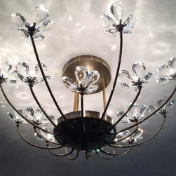FLORAL CEILING GLASS CHANDELIER - Flush-mount Ceiling Lighting