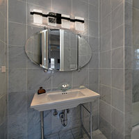 Madrona 4 Light LED Bath and Vanity Light Clear Seedy, Black