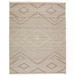 Jaipur Living - Jaipur Living Suriya Handmade Tribal Taupe/ Cream Area Rug 10'X14' - The handwoven Satori collection showcases dynamic, global designs with mesmerizing linear details and geometric motifs. The Suriya rug features a versatile, neutral palette and an intricate tribal and diamond pattern. The short fringe detail adds texture to this taupe and cream-colored piece. This Moroccan style area rug fits perfectly in high traffic areas such as entryways, halls, and living spaces.