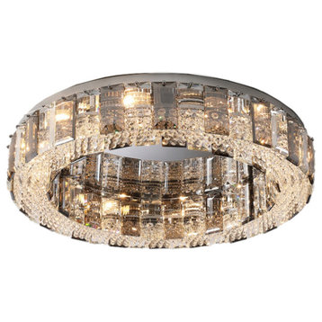 Loano | Modern Gorgeous Drum Ceiling Crystal Chandelier , 19.7"