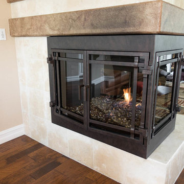 Corner Fireplace Door - Santa Monica #19 with glass