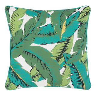 Thai Garden Green Leaf Throw Pillow 12x20 - Pillow Decor