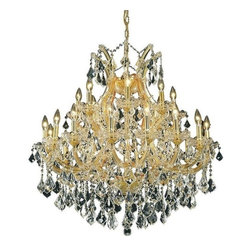 Elegant - Elegant Maria Theresa Dining Room Light, Gold Finish With Swarovski Elements - Chandeliers