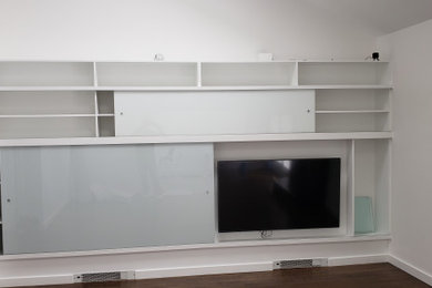 Large family room photo in New York