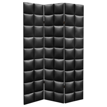6' Tall Double Sided Glam Leather Print Canvas Room Divider