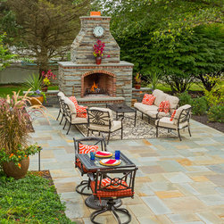 Outdoor Dry-Stack Stone Fireplace - Outdoor Fireplaces