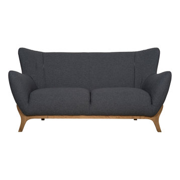 Wesley Scandinavian Sofa, Dark Grey, 2-Seater