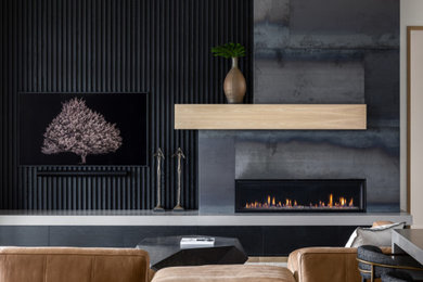 Example of a trendy living room design in Kansas City