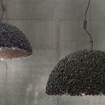 Black, Swarovski Crystal Domed Pendant Lighting - The Duchess Light Pendants - M