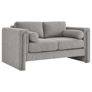 Modway Visible Upholstered Modern Boucle Fabric Loveseat in Light Gray