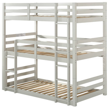 Acme Twin Triple Bunk Bed With Light Gray Finish 37420
