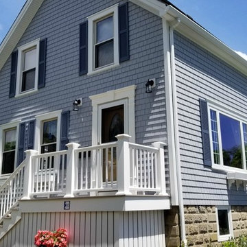 Mastic Cedar Discovery Vinyl Siding & AZEK Porch, Fairhaven, MA