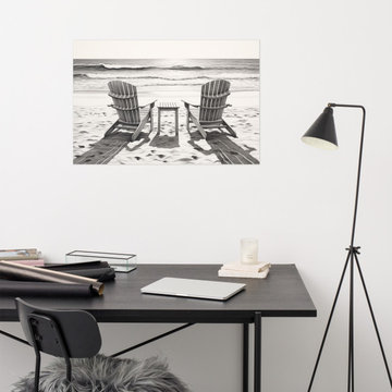 A Moment of Peace Charcoal Drawing Coastal Wall Art Print