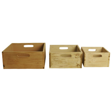 Wald Imports Assorted Wood Decorative Crates, Set of 3
