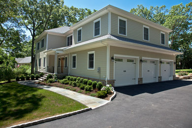 Inspiration for a transitional exterior home remodel in New York