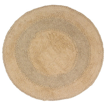 Radiant Collection Bath Rugs Set, 30" Round, Linen