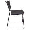 Cain 84"x24" Training Table, Cherry and 3 Zeng Stack Chairs, Black