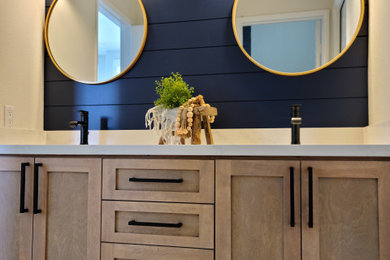 Inspiration for a coastal bathroom remodel in Orange County