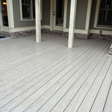 Cartersville, GA, simple but elegant deck with stairs and black IRX railings