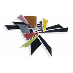 Fractal Wall Art in Ground Steel with Colored Texture - Home Decor