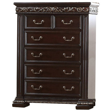 Best Master Furniture Africa 44" 6 Drawer Traditional Solid Wood Chest in Cherry