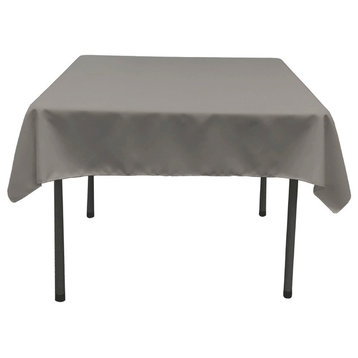 LA Linen Square Polyester Poplin Tablecloth, Dark Gray, 58"x58"