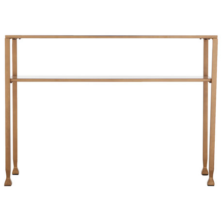 Helston Gold Metal and Glass Console Table