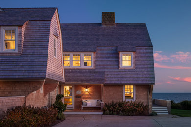 Example of a beach style exterior home design in Providence