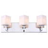 Woodbridge Lighting Candice 3Lt Glass Bath Light in Chrome/Opal Square