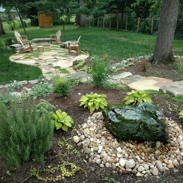 Woodland Patio with Sunken Firepit