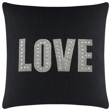 Sparkles Home Love Montaigne Pillow, Black, 16x16"