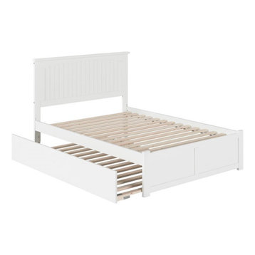 Atlantic Furniture Nantucket Full Platform Panel Bed with Trundle in White