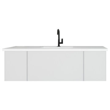 Laviva 313VTR-54CW-MW 54" Cloud White Vanity with VIVA Stone Solid Surface Top